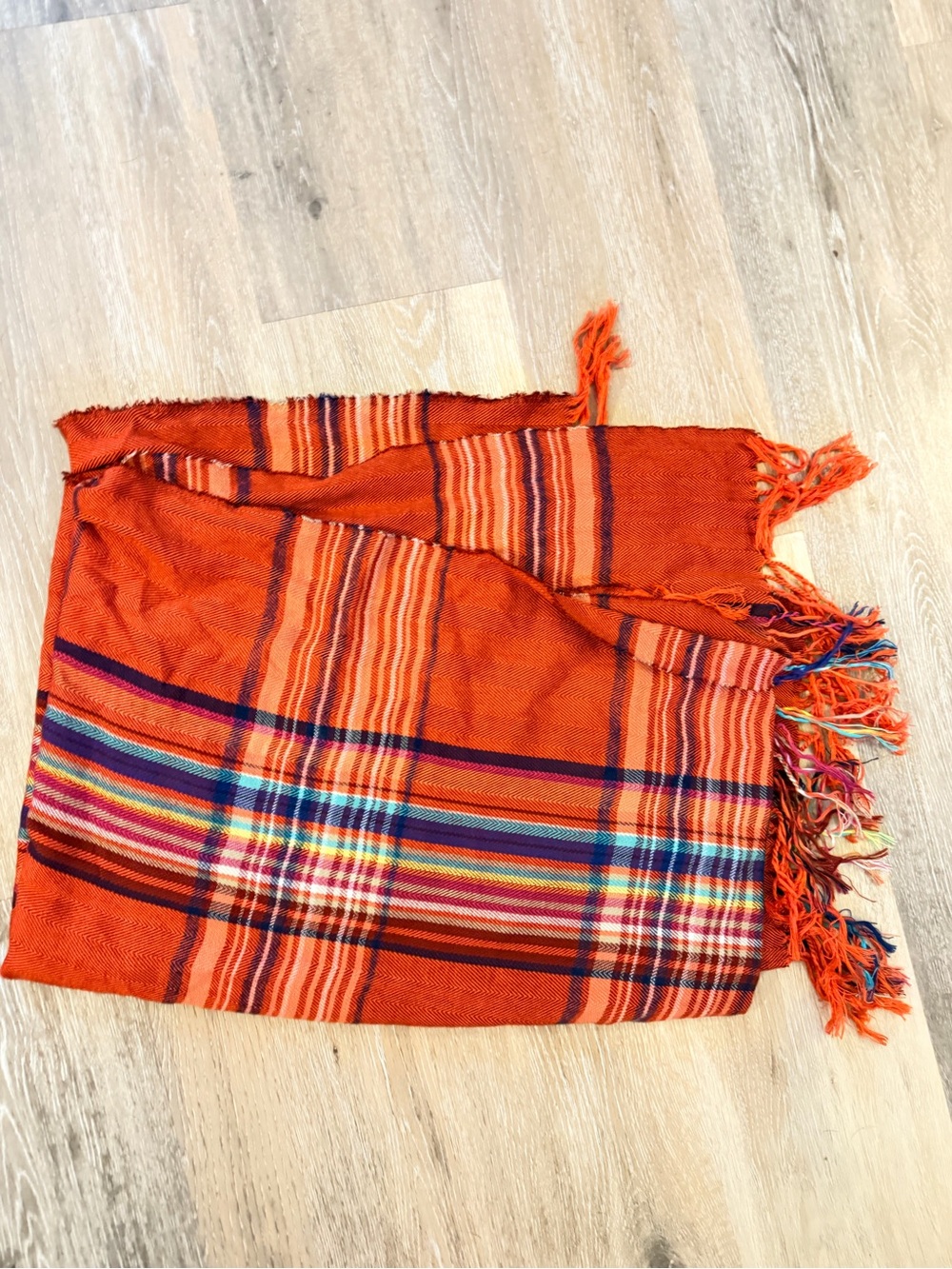 Orange Plaid Scarf